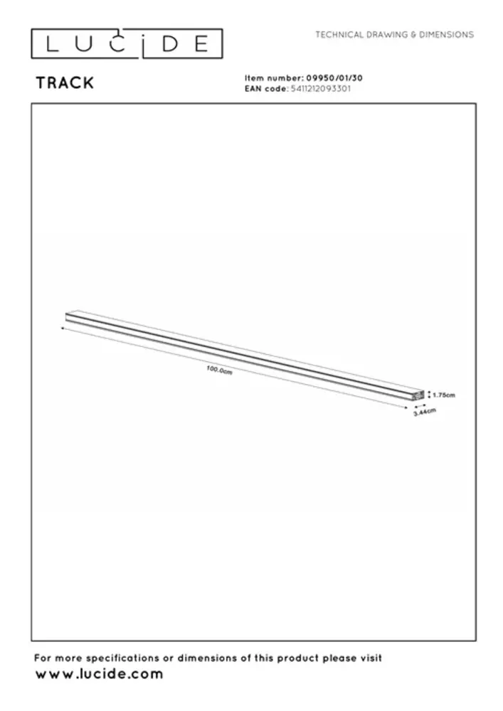 Lucide OP=OP TRACK 1M Opbouwrail-Zwart Lucide OP=OP TRACK 1M Opbouwrail-Zwart