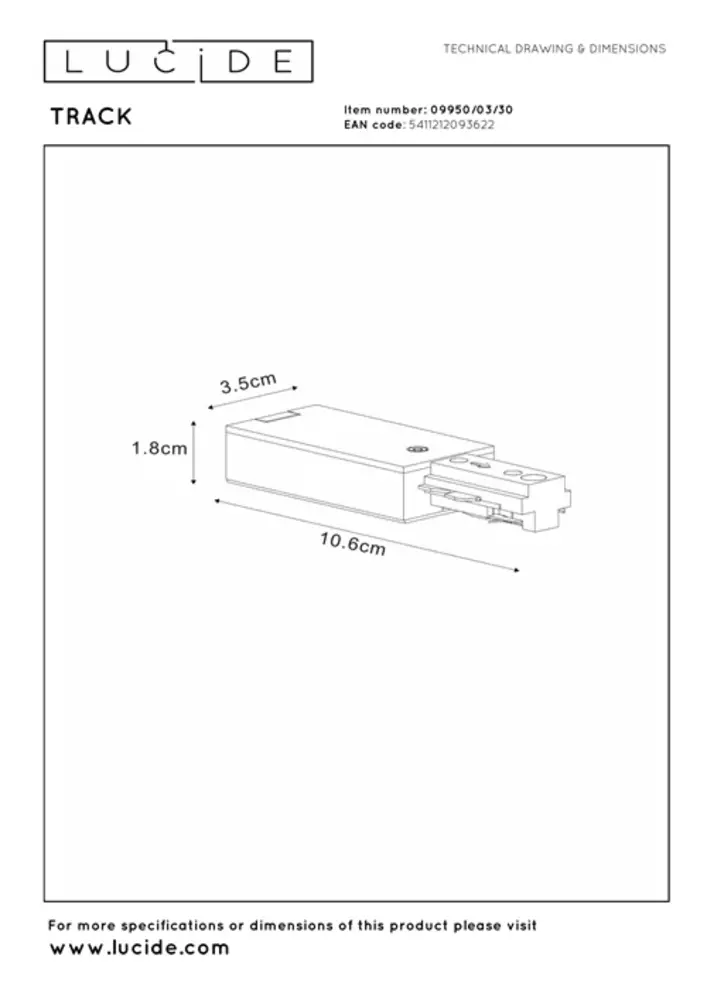 Lucide OP=OP TRACK Startvoeding-Zwart-Enkel Lucide OP=OP TRACK Startvoeding-Zwart-Enkel