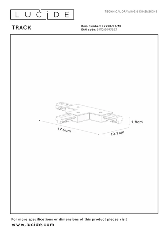 Lucide OP=OP TRACK T-koppelstuk-Zwart Lucide OP=OP TRACK T-koppelstuk-Zwart