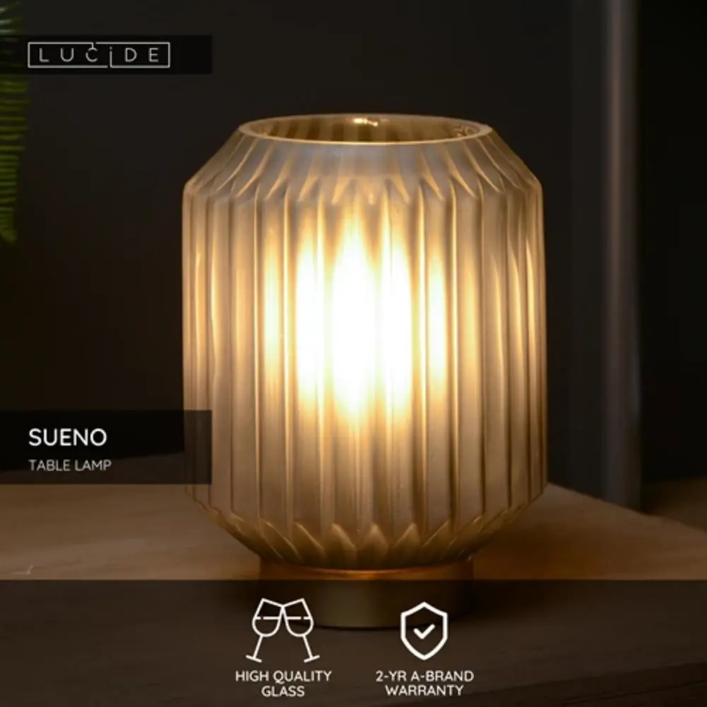 Lucide OP=OP SUENO Tafellamp-Grijs-Ø13-1xE14-40W-Glas
