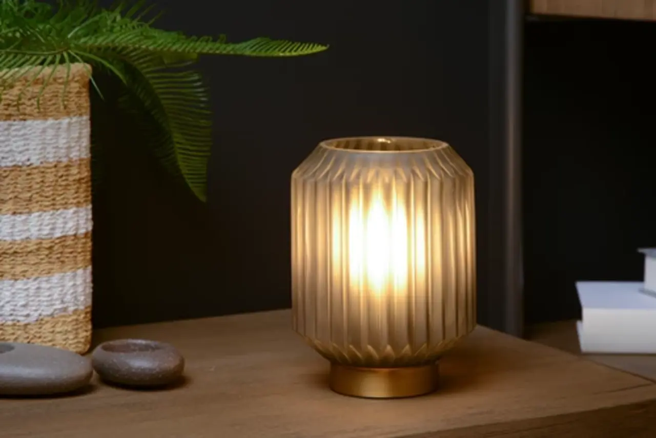 Lucide OP=OP SUENO Tafellamp-Grijs-Ø13-1xE14-40W-Glas