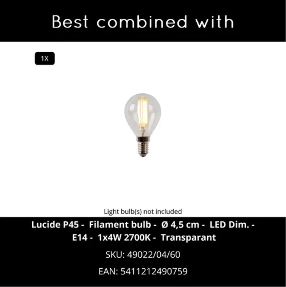 Lucide OP=OP SIEMON Tafellamp-Okerge.-Ø25-1xE14-25W-Staal Lucide OP=OP SIEMON Tafellamp-Okerge.-Ø25-1xE14-25W-Staal