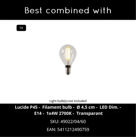 Lucide OP=OP SIEMON Tafellamp-Okerge.-Ø25-1xE14-25W-Staal Lucide OP=OP SIEMON Tafellamp-Okerge.-Ø25-1xE14-25W-Staal