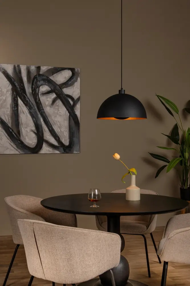 Lucide OP=OP SIEMON Hanglamp-Zwart-Ø40-1xE27-40W-Staal