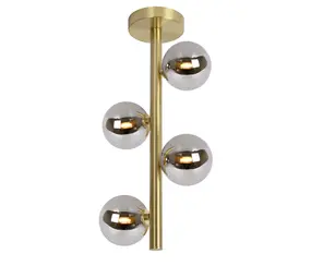 Lucide OP=OP TYCHO - Plafonnière - Ø 22,5 cm - 4xG9 - Mat Goud / Messing