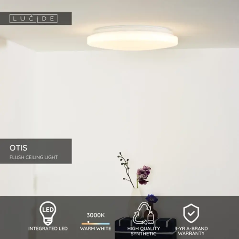 Lucide OP=OP OTIS Plafonnière-Opaal-Ø34-LED-24W-3000K-Kunsts. Lucide OP=OP OTIS Plafonnière-Opaal-Ø34-LED-24W-3000K-Kunsts.