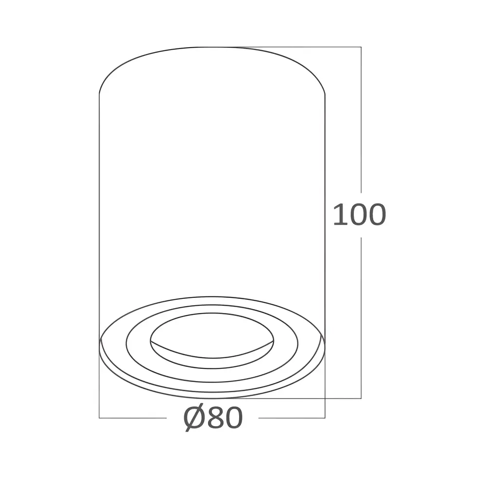 Braytron LED plafondspot - Tube rond - Wit - met GU10 fitting - kantelbaar - excl. LED spot