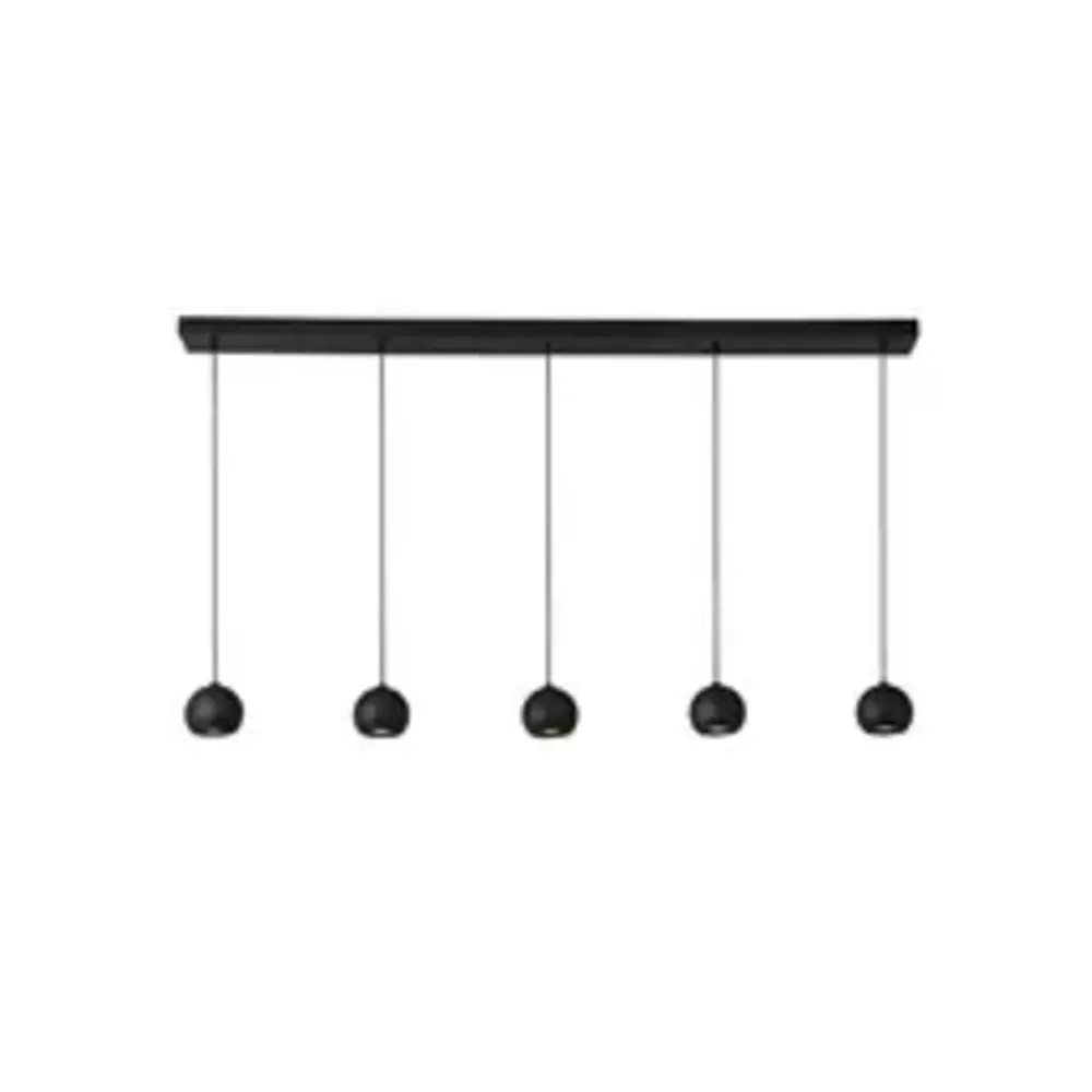 Searchlight Hanglamp EINDHOVEN - 5-Lichts GU10 - Zwart Metaal - 160cm | Dimbaar Searchlight Hanglamp EINDHOVEN - 5-Lichts GU10 - Zwart Metaal - 160cm | Dimbaar