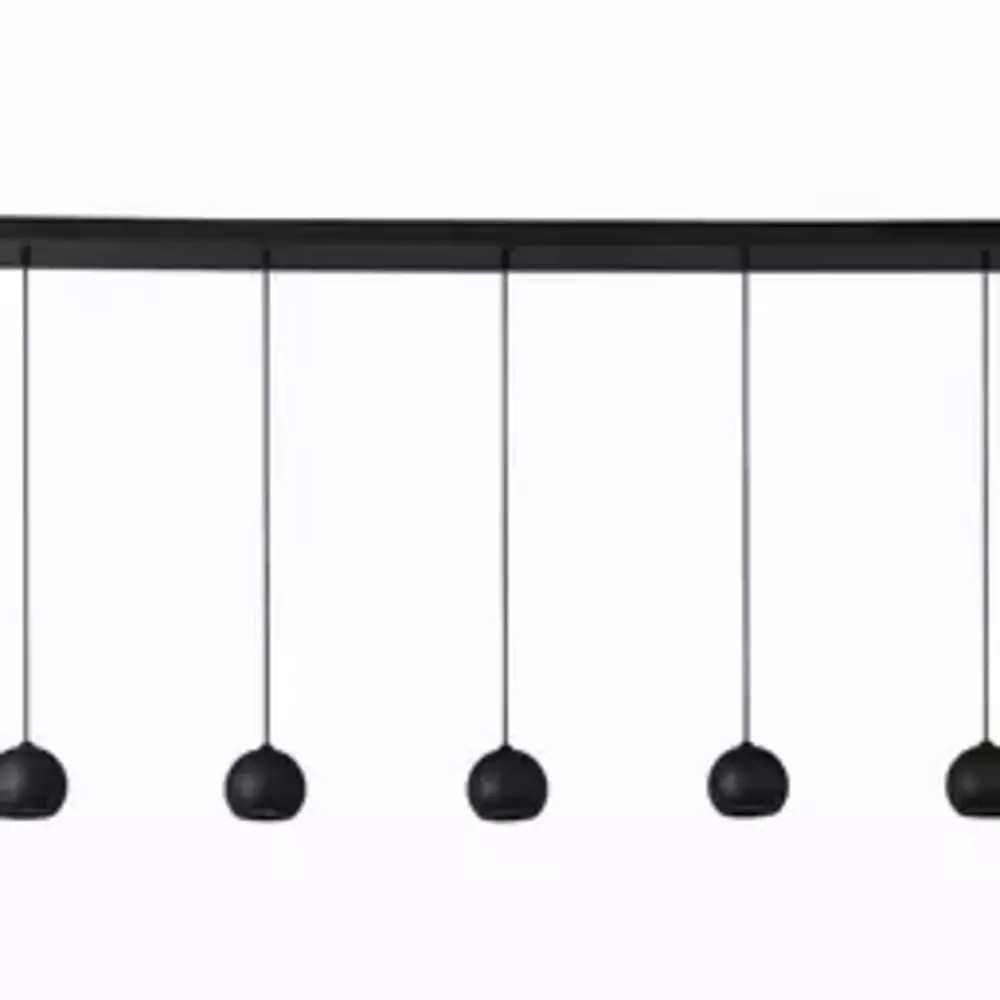 Searchlight Hanglamp EINDHOVEN - 5-Lichts GU10 - Zwart Metaal - 160cm | Dimbaar Searchlight Hanglamp EINDHOVEN - 5-Lichts GU10 - Zwart Metaal - 160cm | Dimbaar