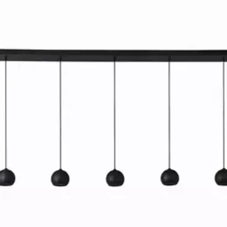 Searchlight Hanglamp EINDHOVEN - 5-Lichts GU10 - Zwart Metaal - 160cm | Dimbaar Searchlight Hanglamp EINDHOVEN - 5-Lichts GU10 - Zwart Metaal - 160cm | Dimbaar