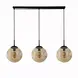 Searchlight Hanglamp PUNCH - 3-Lichts E27 - Zwart Metaal met Champagne Glas - 121cm | Dimbaar