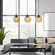 Searchlight Hanglamp PUNCH - 3-Lichts E27 - Zwart Metaal met Champagne Glas - 121cm | Dimbaar