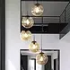 Searchlight Hanglamp PUNCH - 5-Lichts E27 - Zwart Metaal met Champagne Glas - Multi Drop | Dimbaar Searchlight Hanglamp PUNCH - 5-Lichts E27 - Zwart Metaal met Champagne Glas - Multi Drop | Dimbaar