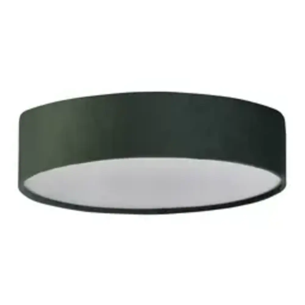 Searchlight Plafondlamp DRUM - 2-Lichts E27 - Groen Velvet - Ø38cm | Dimbaar