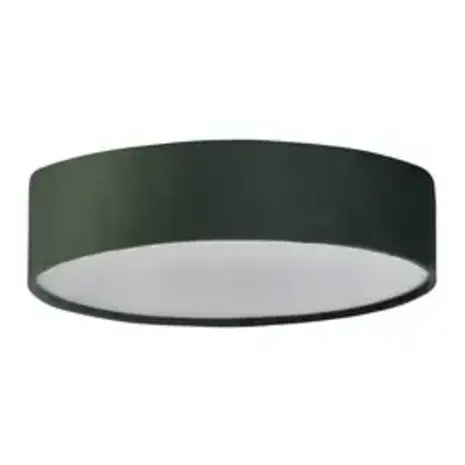 Searchlight Plafondlamp DRUM - 2-Lichts E27 - Groen Velvet - Ø38cm | Dimbaar