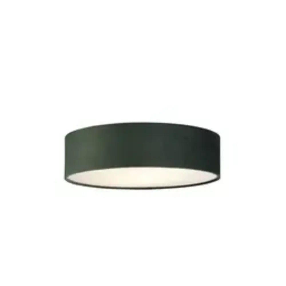 Searchlight Plafondlamp DRUM - 2-Lichts E27 - Groen Velvet - Ø38cm | Dimbaar