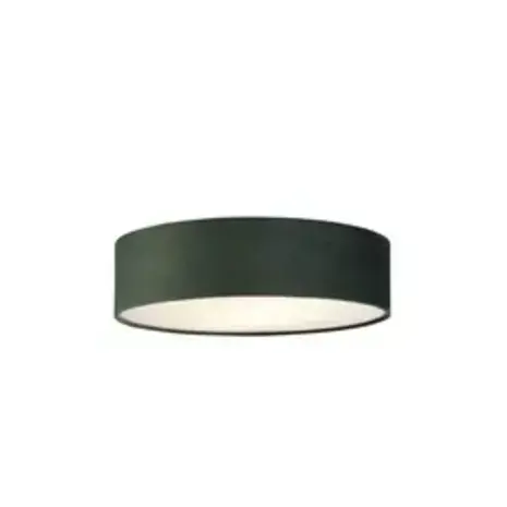 Searchlight Plafondlamp DRUM - 2-Lichts E27 - Groen Velvet - Ø38cm | Dimbaar