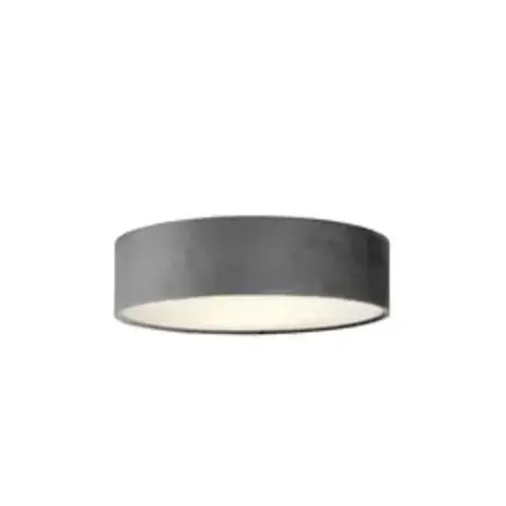 Searchlight Plafondlamp DRUM - 2-Lichts E27 - Grijs Velvet - Ø38cm | Dimbaar