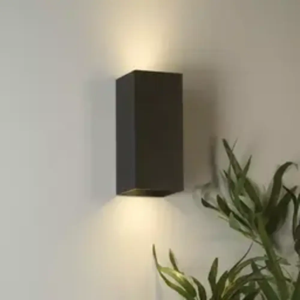 Searchlight Wandlamp DON - Up Down GU10 - Zwart Aluminium - IP20 | Dimbaar