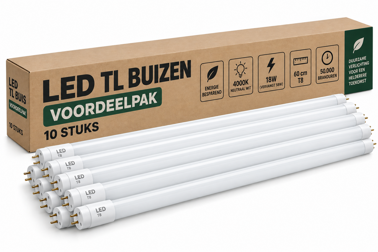 Spectrum Voordeelpak 10x LED TL 120cm - 18W vervangt 36W - 4000K 840 - Glas Spectrum Voordeelpak 10x LED TL 120cm - 18W vervangt 36W - 4000K 840 - Glas