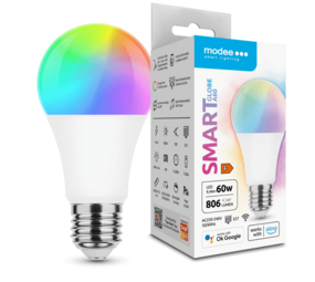 Modee WiFi LED Lamp - E27 9,4W - RGB+CCT alle lichtkleuren - Bediening met de App