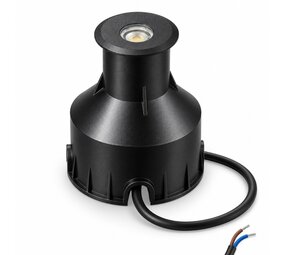 LCB Op=Op LED mini inbouw grondspot - 3W - 2700K- IP67 - Zwart- zaagmaat 28mm