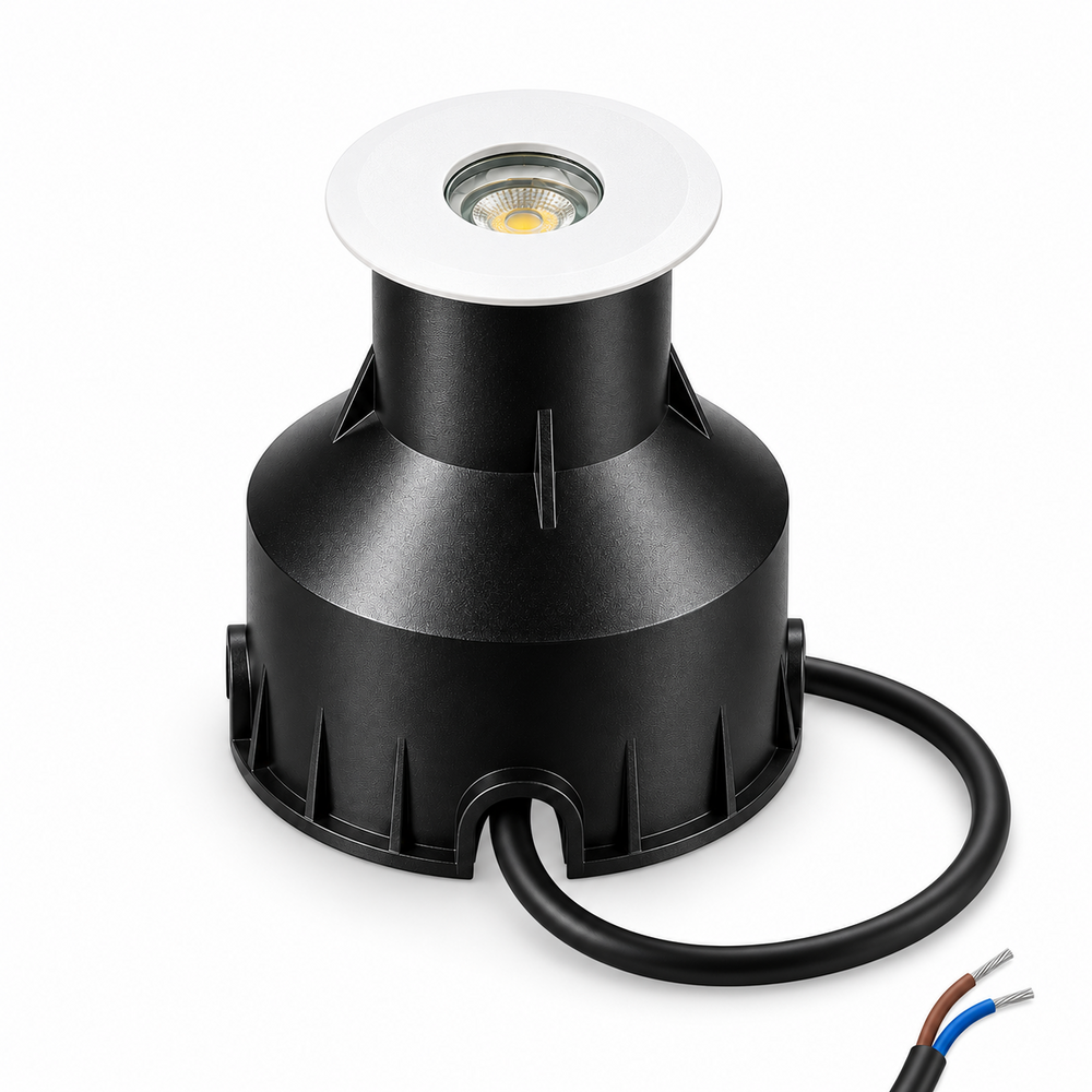LCB OP=OP LED mini inbouwgrondspot - 3W - 2700K- IP67 - Wit - zaagmaat 28mm