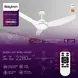 Braytron Plafondventilator 35W - LED 25W CCT - 1320mm - Wit - Incl. afstandsbediening Braytron Plafondventilator 35W - LED 25W CCT - 1320mm - Wit - Incl. afstandsbediening
