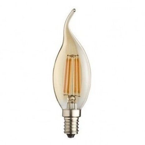 LCB LED Filament lamp dimbaar - E14 C37 - 5W vervangt 40W - 2200K extra warm wit licht LCB LED Filament lamp dimbaar - E14 C37 - 5W vervangt 40W - 2200K extra warm wit licht