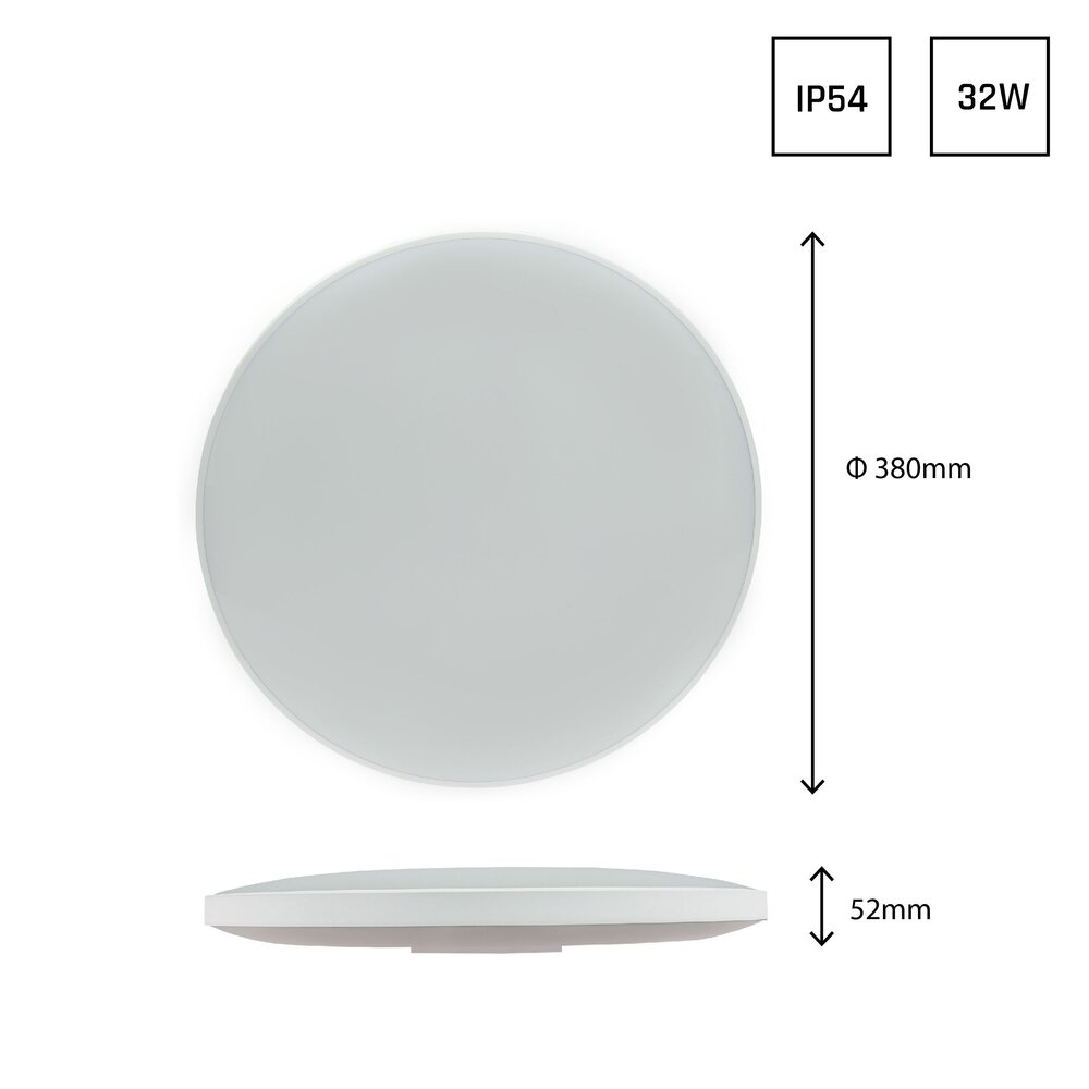 Spectrum Nymphea LED plafondlamp 32W IP54 CCT 3000K-6000K Spectrum Nymphea LED plafondlamp 32W IP54 CCT 3000K-6000K