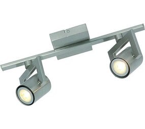 Freelight Op=Op Valvoled Plafondspot - 2-Lichts - Mat Staal - 2x GU10 LED - 2700K Warm Wit - Dimbaar Freelight Op=Op Valvoled Plafondspot - 2-Lichts - Mat Staal - 2x GU10 LED - 2700K Warm Wit - Dimbaar