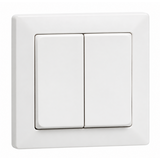 LCB Op=Op Inbouw dubbele wisselschakelaar - wit - vierkant - met afdekraam LCB Op=Op Inbouw dubbele wisselschakelaar - wit - vierkant - met afdekraam