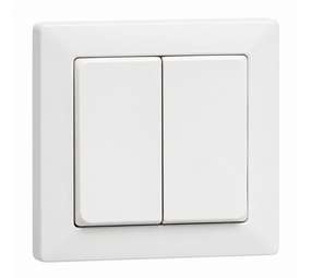 LCB Op=Op Inbouw dubbele wisselschakelaar - wit - vierkant - met afdekraam LCB Op=Op Inbouw dubbele wisselschakelaar - wit - vierkant - met afdekraam
