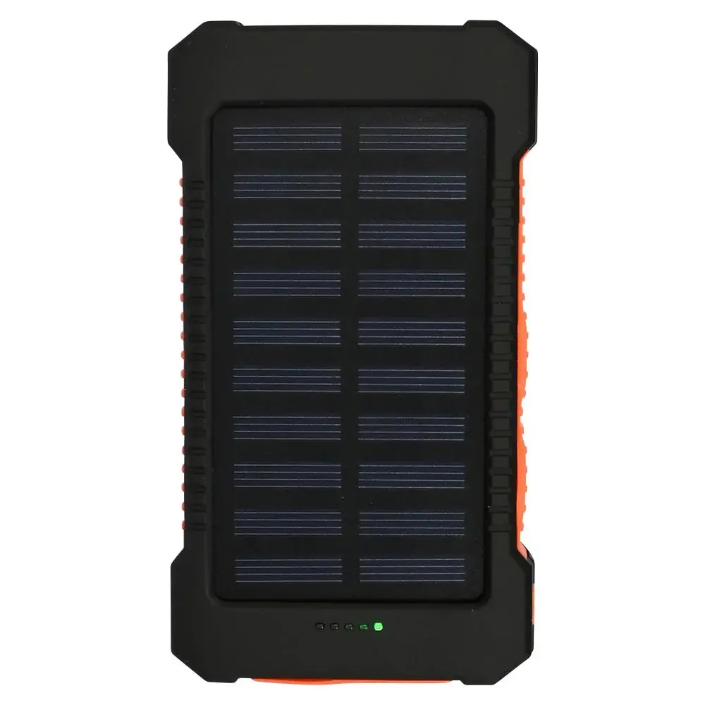 LCB Solar Powerbank - 5000mAh - 2x USB-A - LED Zaklamp 3 Standen - Zwart - Inclusief Oplaadkabel