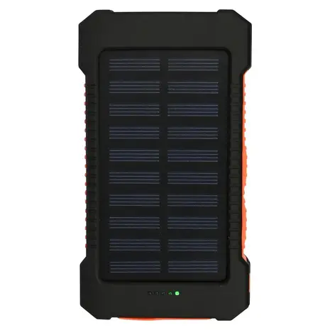 LCB Solar Powerbank - 5000mAh - 2x USB-A - LED Zaklamp 3 Standen - Zwart - Inclusief Oplaadkabel
