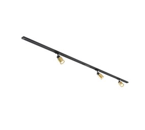 SLV PURI 2.0 1-Fase Railverlichting Set - 3x GU10 Spots - 2x 1 Meter Rail - Zwart/Goud - Dimbaar SLV PURI 2.0 1-Fase Railverlichting Set - 3x GU10 Spots - 2x 1 Meter Rail - Zwart/Goud - Dimbaar