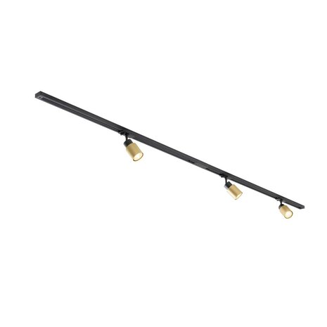 SLV PURI 2.0 1-Fase Railverlichting Set - 3x GU10 Spots - 2x 1 Meter Rail - Zwart/Goud - Dimbaar SLV PURI 2.0 1-Fase Railverlichting Set - 3x GU10 Spots - 2x 1 Meter Rail - Zwart/Goud - Dimbaar