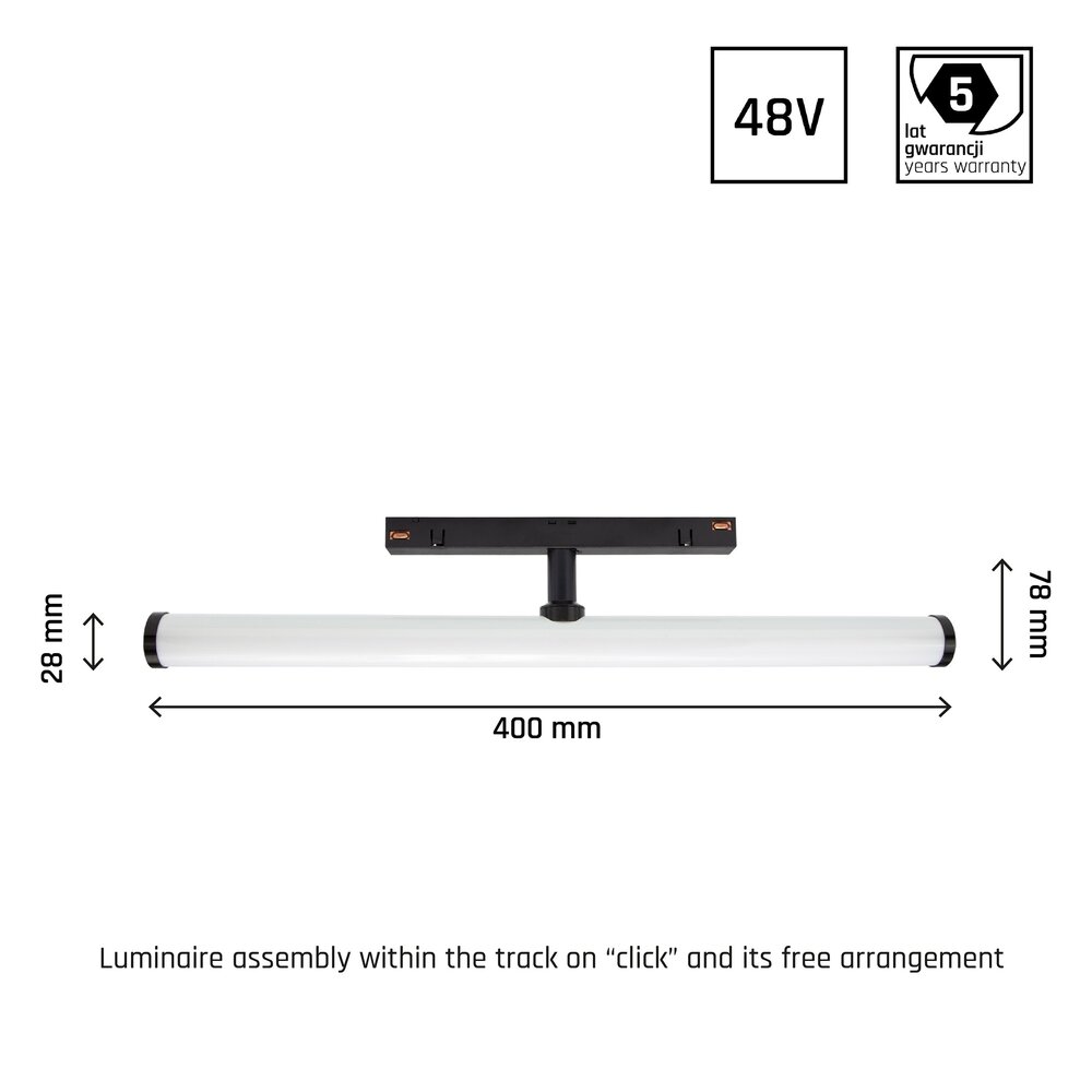 Spectrum OP=OP SPECTRUM SYSTEM SHIFT BEAM 48V Railspot 12W Zwart Spectrum OP=OP SPECTRUM SYSTEM SHIFT BEAM 48V Railspot 12W Zwart