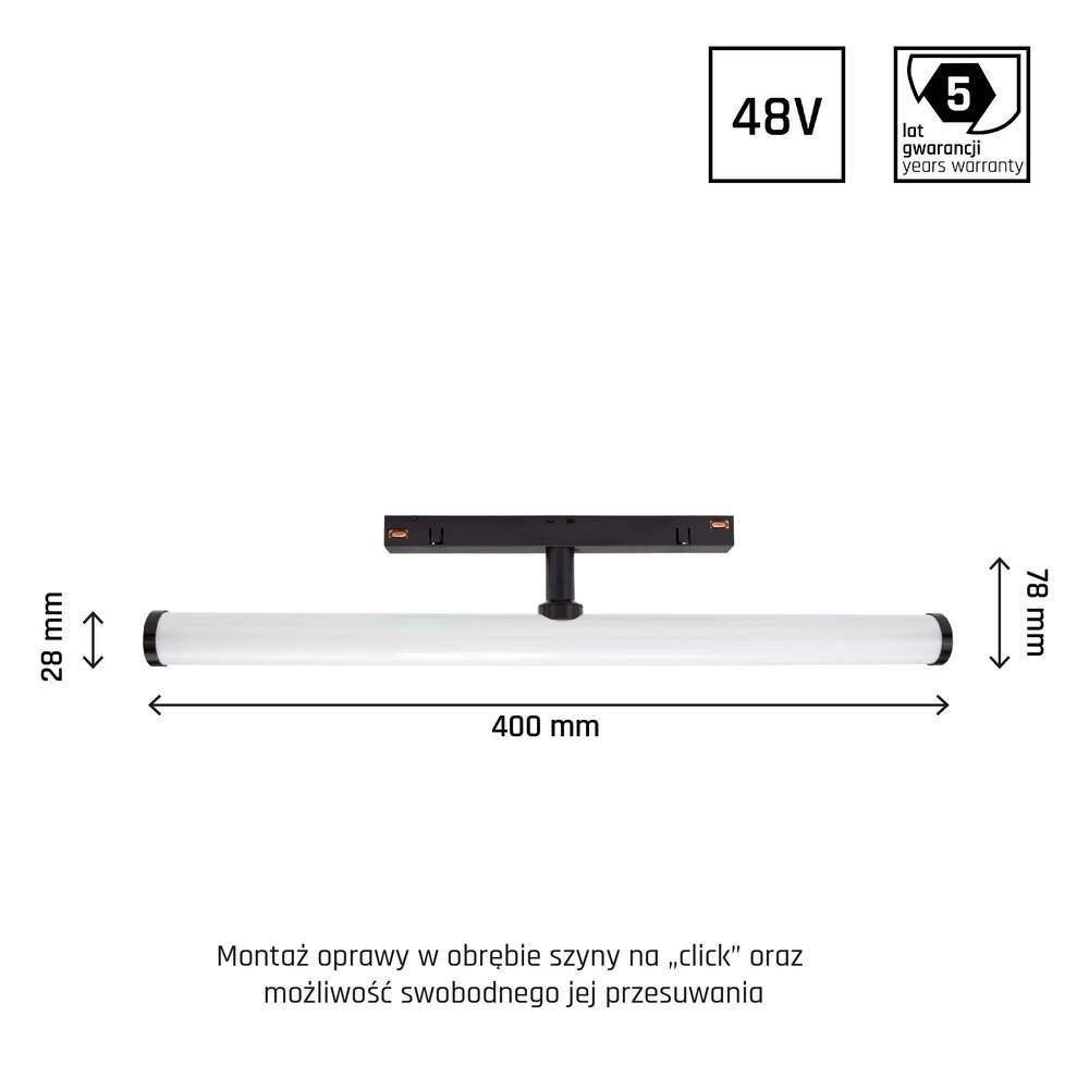 Spectrum OP=OP SPECTRUM SYSTEM SHIFT BEAM 48V Railspot 12W Zwart Spectrum OP=OP SPECTRUM SYSTEM SHIFT BEAM 48V Railspot 12W Zwart