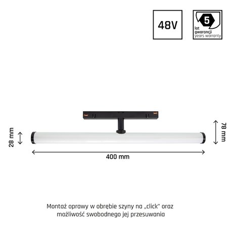 Spectrum OP=OP SPECTRUM SYSTEM SHIFT BEAM 48V Railspot 12W Zwart Spectrum OP=OP SPECTRUM SYSTEM SHIFT BEAM 48V Railspot 12W Zwart