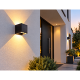 LED Line LED Wandlamp Zwart - 2x3W -  Up and Down verstelbare lichtspreiding - 3000K 830 Warm wit - IP65