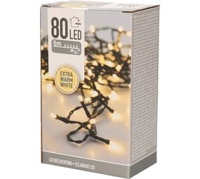 OP=OP Kerstverlichting 80 LED – 6 meter extra warm wit OP=OP Kerstverlichting 80 LED – 6 meter extra warm wit
