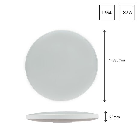 Spectrum LED Plafonnière Ø380mm - 32W - Lichtkleur optioneel - Zwart en Wit Spectrum LED Plafonnière Ø380mm - 32W - Lichtkleur optioneel - Zwart en Wit