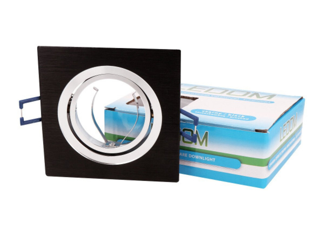 LED Line OP=OP GU10 Inbouwspot Vierkant Zwart Geborsteld – 35° Kantelbaar LED Line OP=OP GU10 Inbouwspot Vierkant Zwart Geborsteld – 35° Kantelbaar