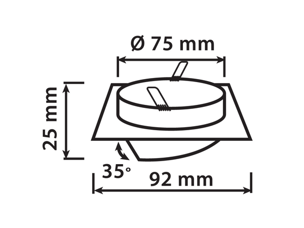LED Line OP=OP GU10 Inbouwspot Vierkant Zwart Geborsteld – 35° Kantelbaar LED Line OP=OP GU10 Inbouwspot Vierkant Zwart Geborsteld – 35° Kantelbaar