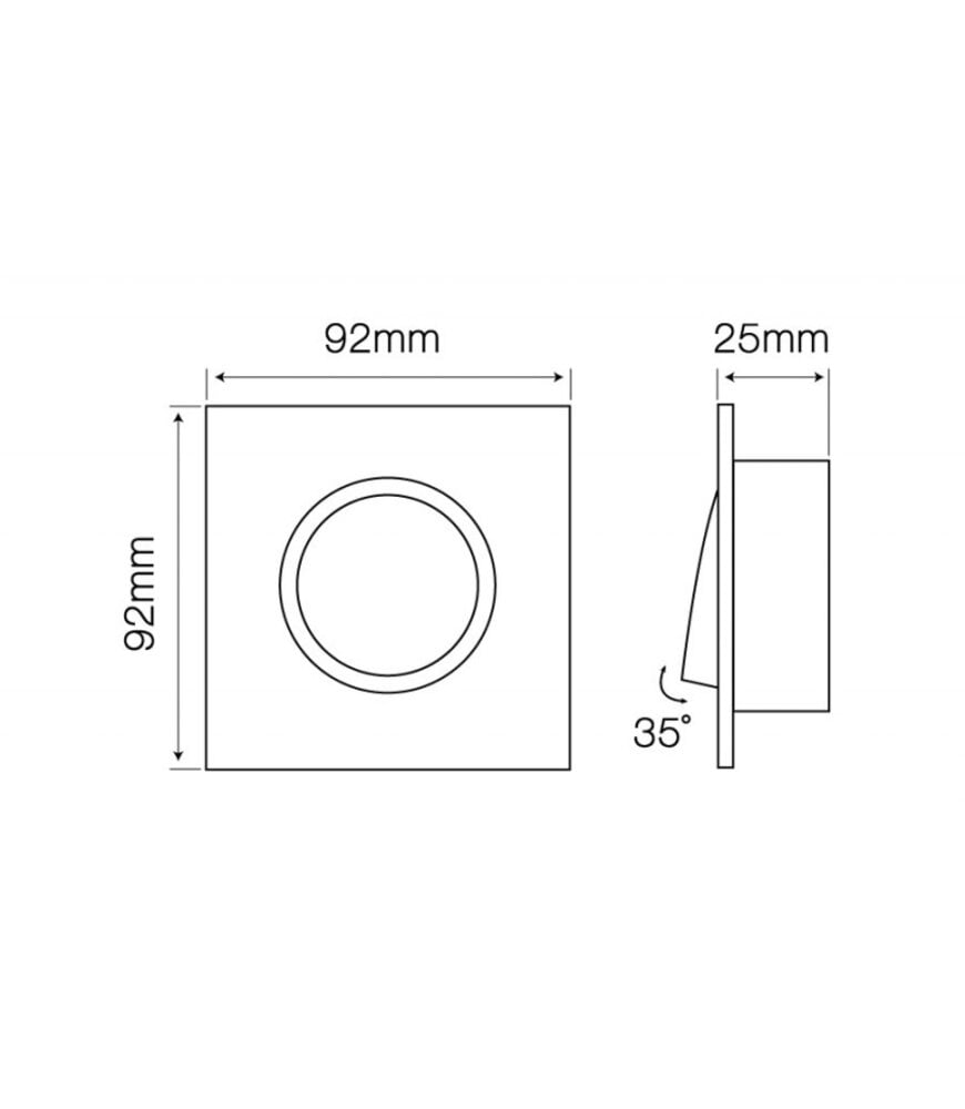 LED Line OP=OP GU10 Inbouwspot Vierkant Geborsteld – 35° Kantelbaar LED Line OP=OP GU10 Inbouwspot Vierkant Geborsteld – 35° Kantelbaar