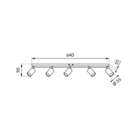 LED-POL OP=OP GAVIA GU10 spotlight fixture 5x10W black LED-POL OP=OP GAVIA GU10 spotlight fixture 5x10W black