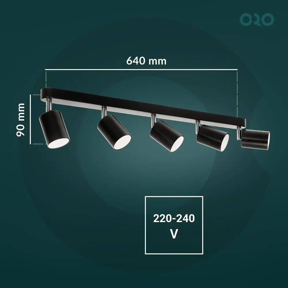 LED-POL OP=OP GAVIA GU10 spotlight fixture 5x10W black LED-POL OP=OP GAVIA GU10 spotlight fixture 5x10W black