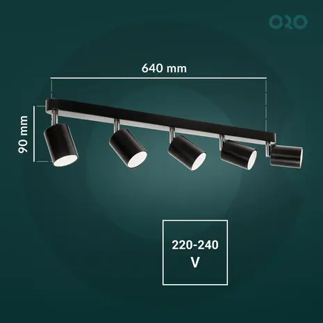 LED-POL OP=OP GAVIA GU10 spotlight fixture 5x10W black LED-POL OP=OP GAVIA GU10 spotlight fixture 5x10W black