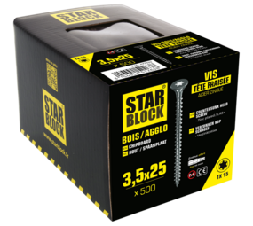 Star Block OP=OP Starblock spaanplaatschroeven TX 3,5x25 mm – 500 stuks